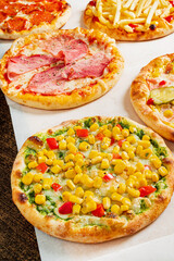 pizza set on the table