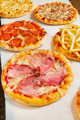 pizza set on the table