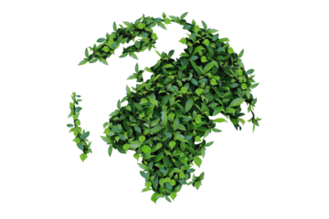 Double exposure world tree environmental concept Isolated on clean background