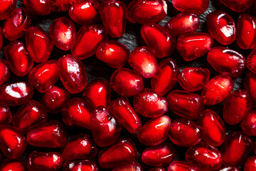 red delicious grains of ripe pomegranate