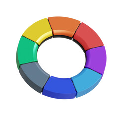 3d rendered color wheels perfect for design project