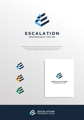 Escalation - letter E Abstract logo template