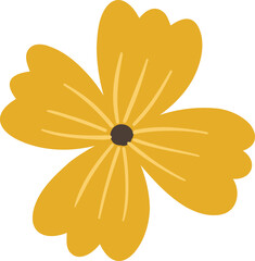 Flower cute hand drawn element clipart , summer vivid blossom floral clipart drawing PNG 