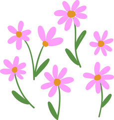 Flower cute hand drawn element clipart , summer vivid blossom floral clipart drawing PNG 