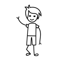 hand drawn kid character
