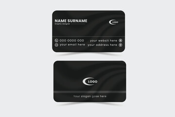 Corporate Business card design with black background with effect simple design minimal creative design vector layout 