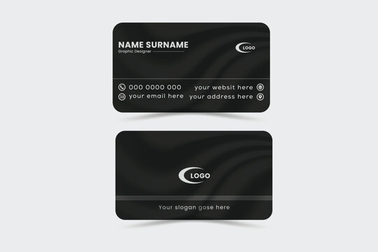 Corporate Business card design with black background with effect simple design minimal creative design vector layout 