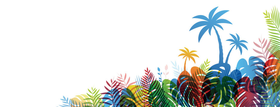 sfondo, piante, vegetazione tropicale lussureggiante, 