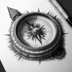 Compass. Generated by AI