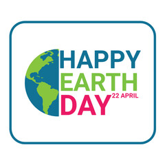Happy Earth day. 22 April. Vector illustration on a white background. Design for banner, poster, card, flyer.