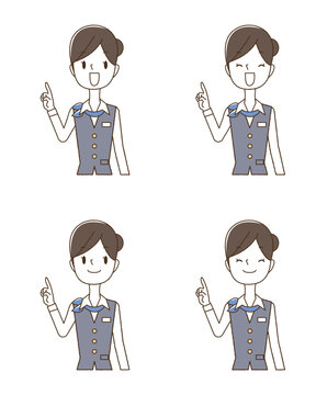 青いスカーフの女性　ポイント