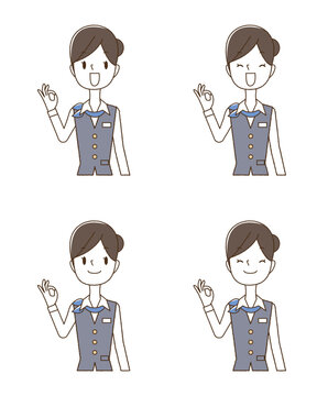青いスカーフの女性　OK