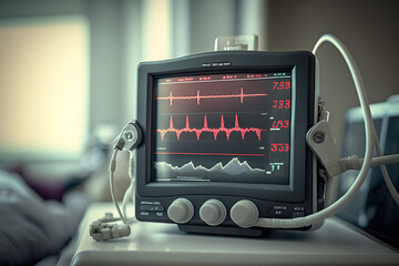 heart rate monitor in hospital made with Generative AI