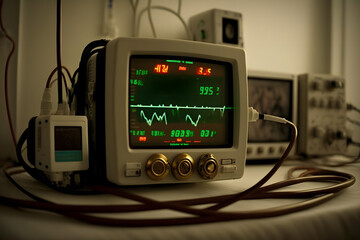 heart rate monitor in hospital made with Generative AI