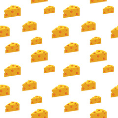 Yellow cheese with holes seamless pattern
