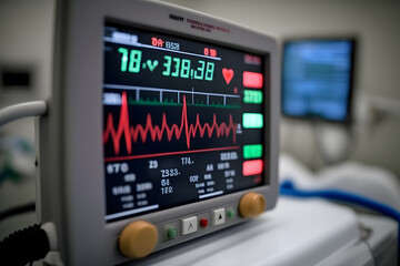 heart rate monitor in hospital made with Generative AI