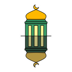 Islamic lantern icon, illustration of a lantern with an elegant concept, suitable for Ramadan and Eid designs
