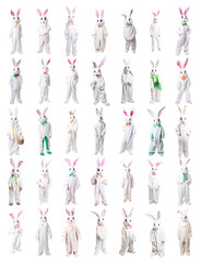 Delightful Easter Bunny Costume People Studio Photo Style Easter Rabbit Collection with Clear Background Created with Generative AI and Other Techniques