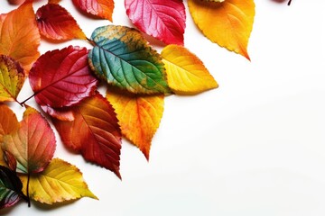 vibrant pile of autumn leaves. Generative AI