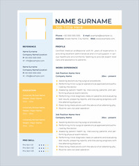 Modern resume template. Ideal for education, advertisement, brochure or leaflet.