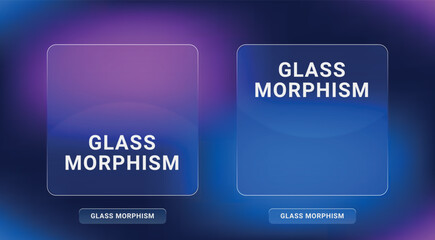 Glassmorphism layout template, blurred banner design, realistic glass blurred effect with set of transparent, vector illustration
