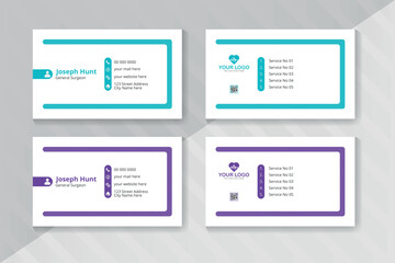 Professional stylist medical business card template design in front and back, medical health care Business card