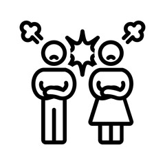 Black line icon for Contentious