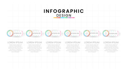Infographic template for business. Circle concept with 6 step.