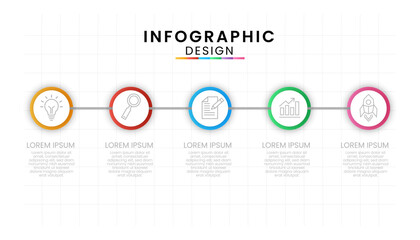 Infographic template for business. Circle concept with 5 step.