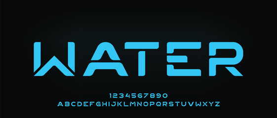 Water, Modern creative alphabet with urban style template
 - obrazy, fototapety, plakaty