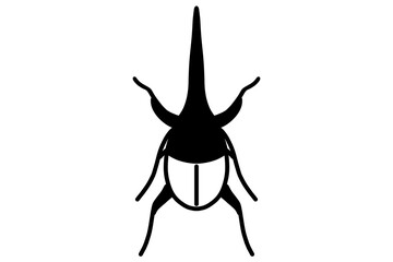 ヘラクレスオオカブトの黒塗り素材(透過)