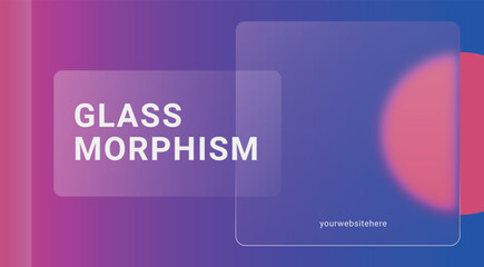 Glassmorphism layout template, blurred banner design, realistic glass blurred effect with set of transparent, vector illustration
