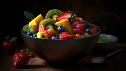 Fruit salad in a bowl. Juicy Fruit Medley The Ultimate Healthy Snack