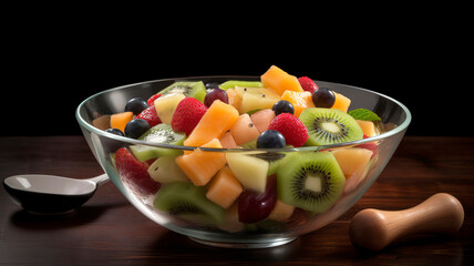 Fruit salad in a bowl. Nutritious and Delicious Fruit Salad Extravaganza