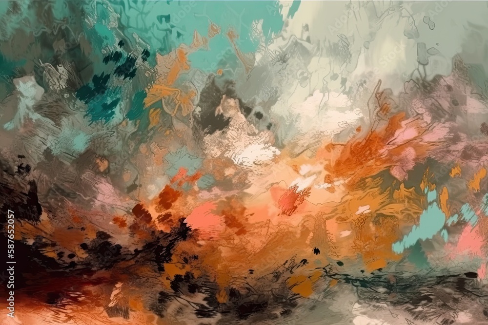 Poster sky with a multitude of clouds. generative ai