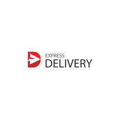 D logo delivery express letter icon symbol