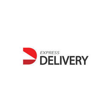 D logo delivery express letter icon symbol