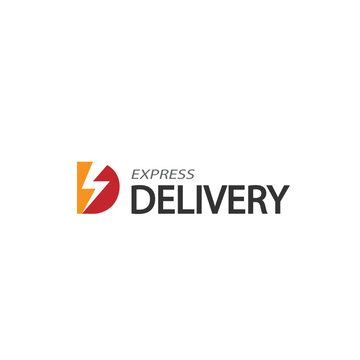 D logo delivery express letter icon symbol