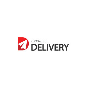 D logo delivery express letter icon symbol