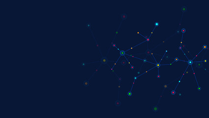 Science and technology concept with molecules. Illustration of minimalistic design