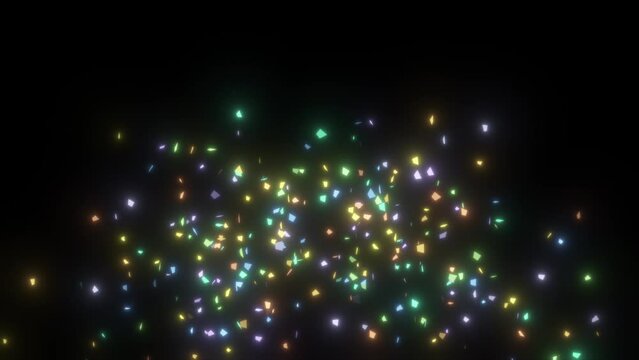 Glowing Multicolored Confetti Explosion Animation. Celebration Concept. 4K