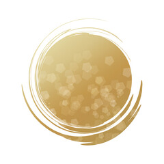 筆で描いた金色の筆丸の背景イラスト