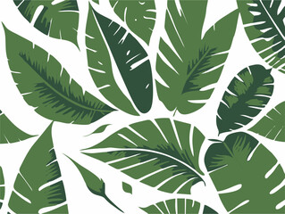 Leaves isolated on light background, flat vector
