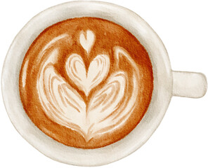 Cup Of  Cappuccino watercolor png