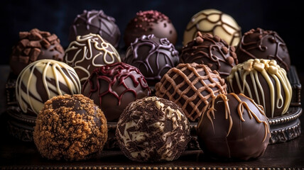 Gourmet assorted hand truffles made by chocolatiers. Exquisite Chocolatier-Crafted Truffle Assortment