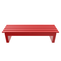 red bench isolated on background