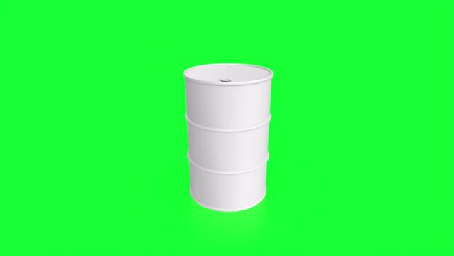 oil barrel isolated on green background