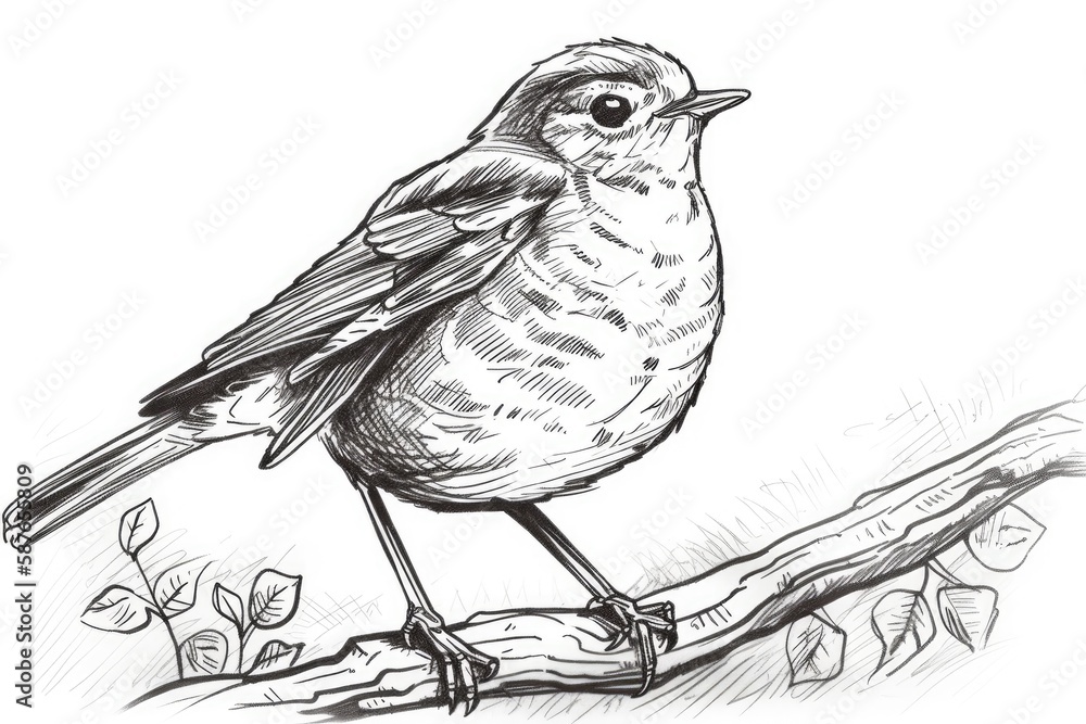 Poster bird perched on a tree branch. generative ai