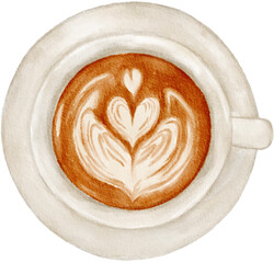 Cup Of  Cappuccino watercolor png