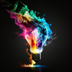 bulbs in multi color light 